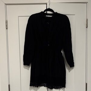 ZARA Embroidered Mini Shirt Dress